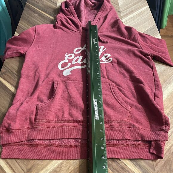 American Eagle Hoodie Sweatshirt Distressed Logo Womens Medium - Picture 5 of 7